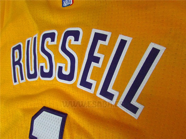Camiseta Manga Corta Los Angeles Lakers D'Angelo Russell #1 Amarillo